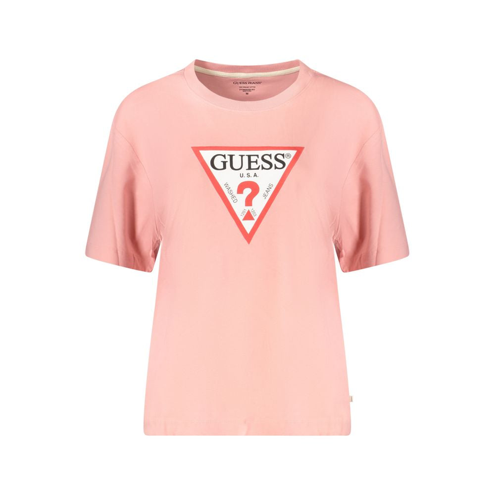 Pink Cotton Women T-Shirt