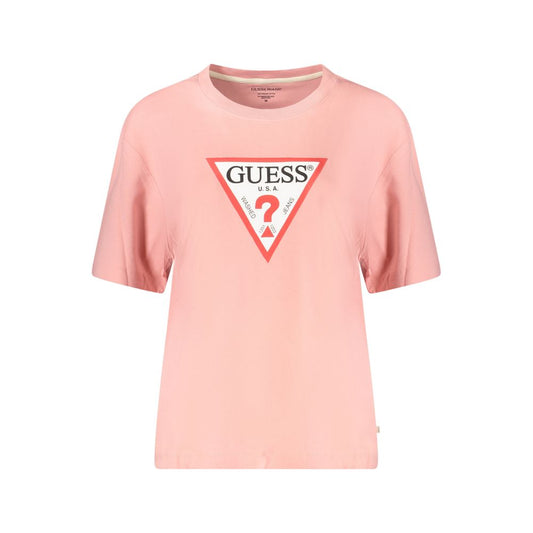 Pink Cotton Women T-Shirt